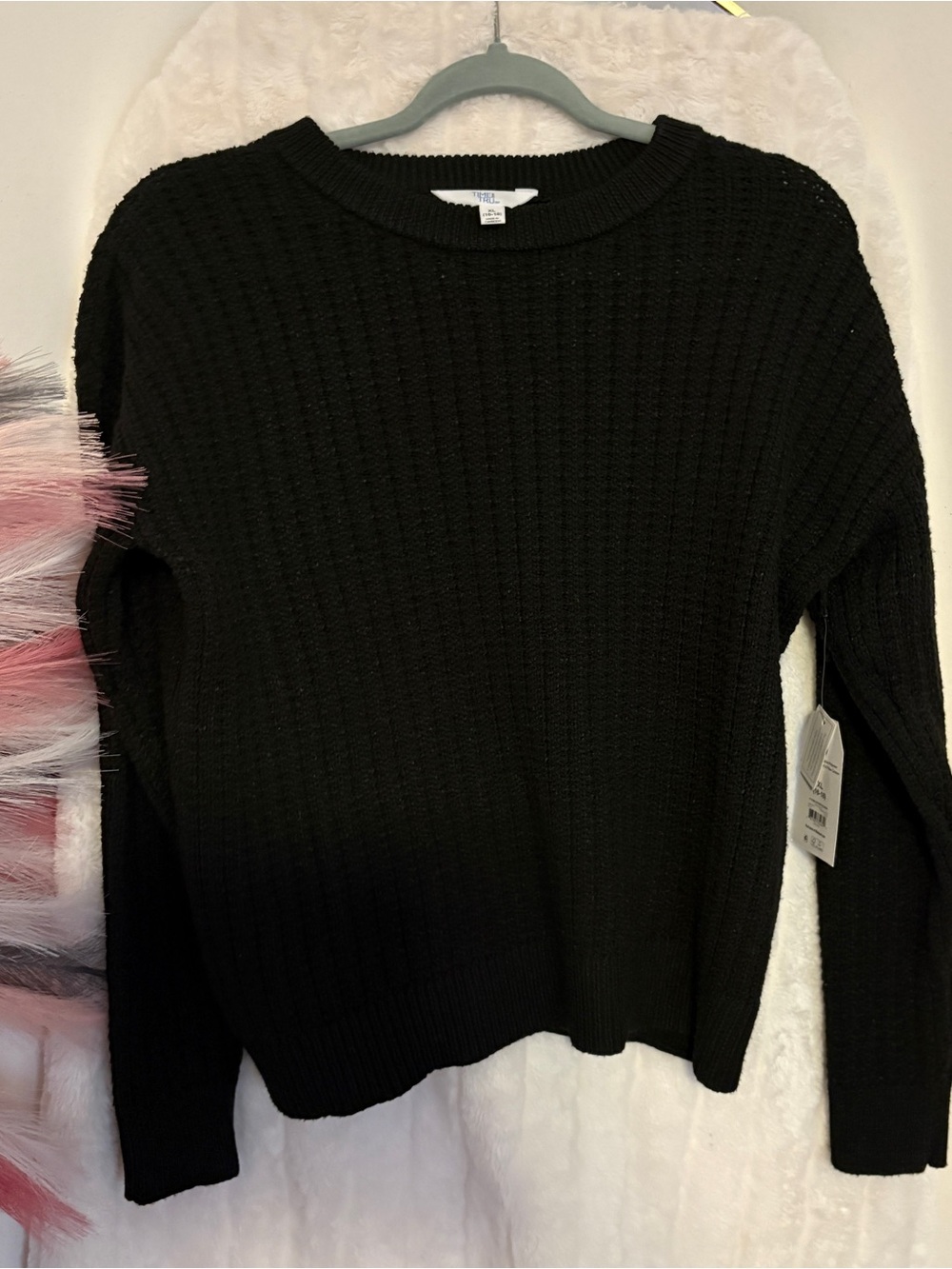 Time and Tru Black cable knit sweater